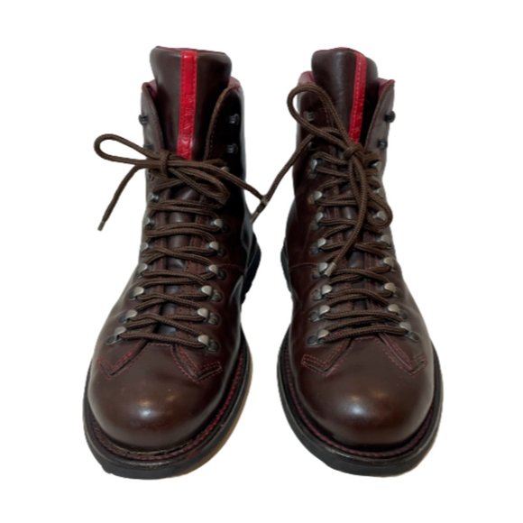 Prada Other - Prada Men's Combat Hiking Boots Lace Up Leather Shoes Brown Size 8.5